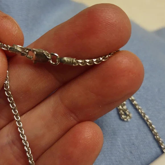 14kt white gold necklace with diamond and pearl drop pendant and earring… - Picture 7 of 14